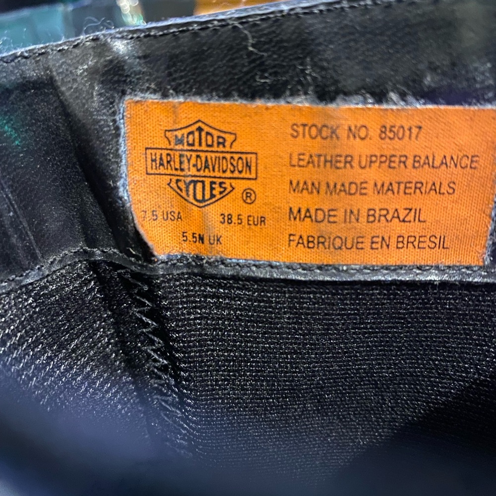 Harley-Davidson Black Leather Heeled Tall Boots Buckle Harness 7.5 - Picture 6 of 10